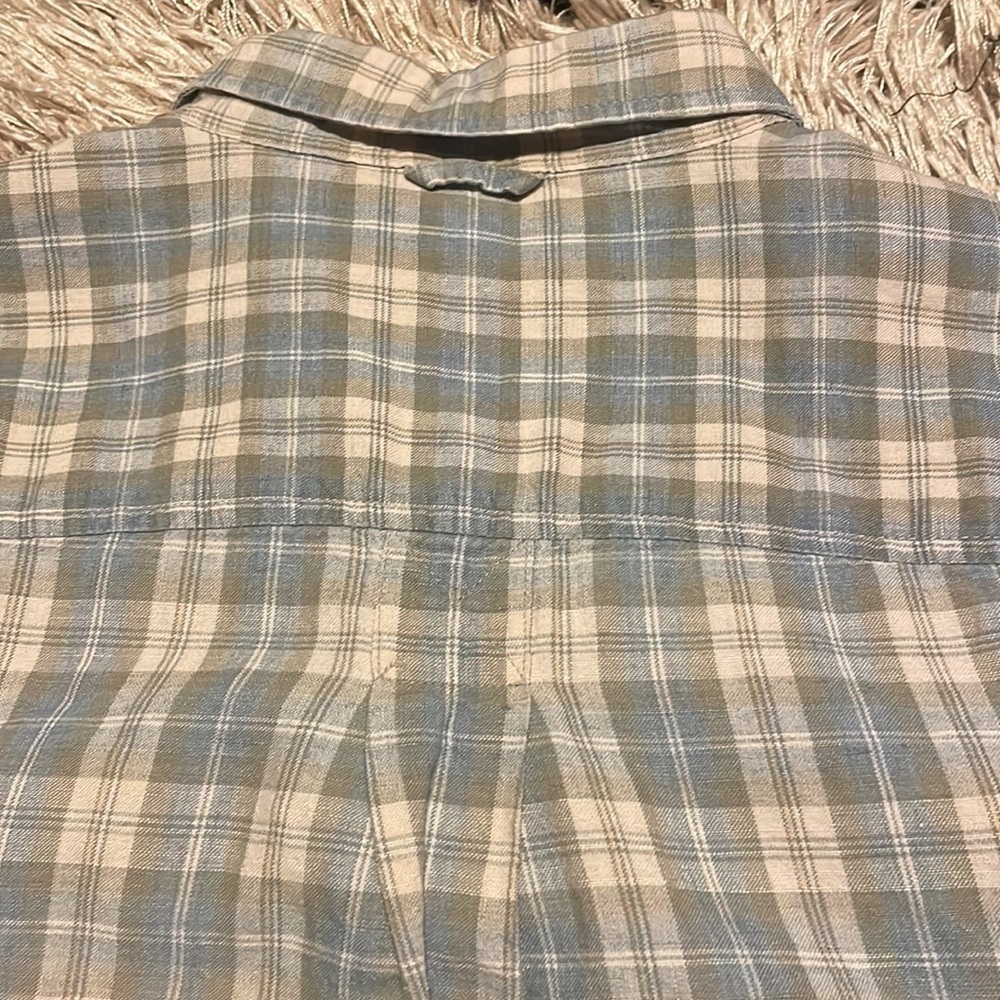 𝅺TIMBERLAND Weather Gear Mens Button‎ Down Short Sleeve Plaid Shirt Medium - Picture 11 of 11